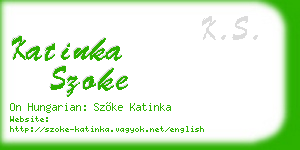 katinka szoke business card