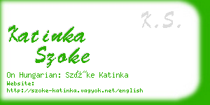 katinka szoke business card